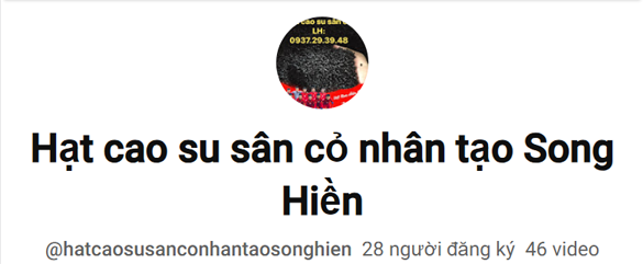 Hạt cao su sân cỏ nhân tạo Song Hiền